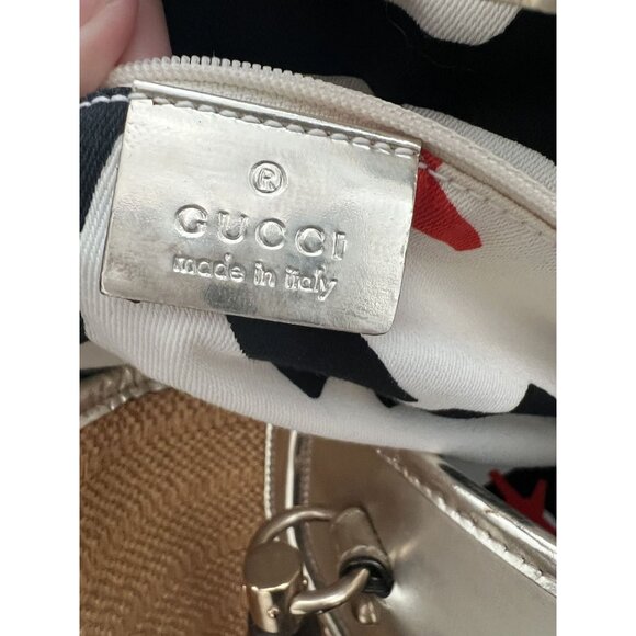 Gucci XL Bamboo Raffia Tote Bag With Gold-Tone Hardware & Leather Trim - Picture 5 of 13